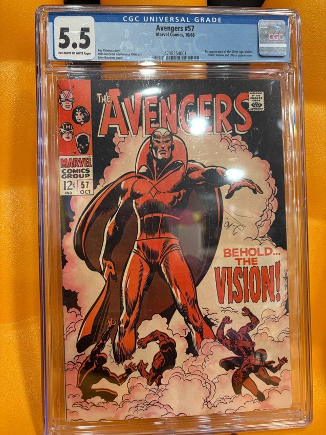 The Avengers #57 — first appearance of Vision, CGC 5.5