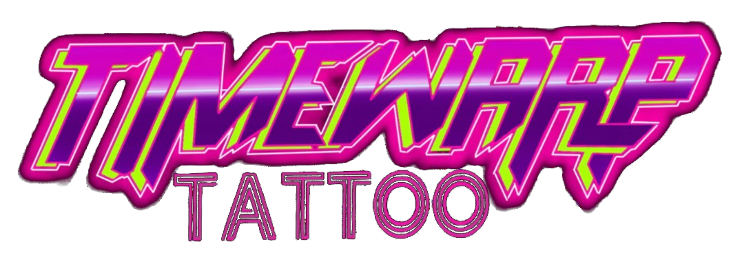 Timewarp Tattoo neon chrome logo